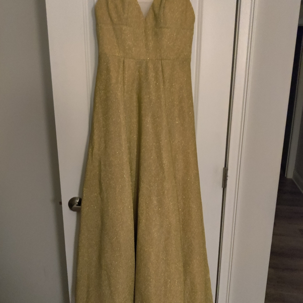 New Flowing Corset Gown, Gold